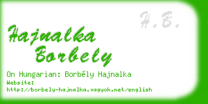 hajnalka borbely business card